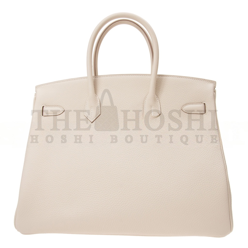 H**me5 BIRKIN 35 TOGO LEATHER MILKSHAKE PLATINUM BUCKLE BAG BK3510TGGP (35*28*18cm) Master Quality